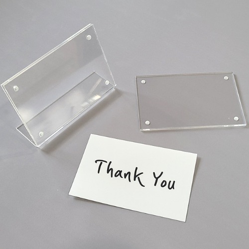 자석 투명 아크릴 안내판 POP꽂이 테이블텐트 스탠드메뉴판 가격표 90x60 L자형
