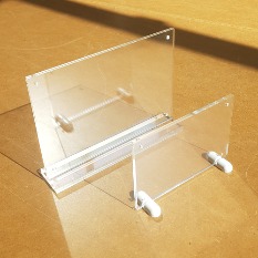 T자 투명 아크릴 안내판 메뉴판 제작 스탠드 쇼케이스 POP꽂이 심플형 A6